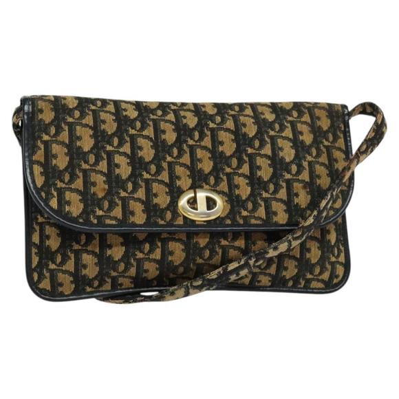 Christian Dior Trotter Canvas Shoulder Bag Navy Auth BD1447 - Picture 1 of 16
